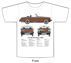 MG Midget 1500 (Rostyle wheels) 1974-80 T-shirt Front